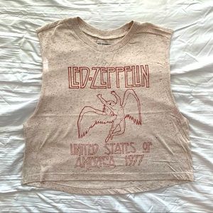 Beige vintage Led Zeppelin women’s band tank top